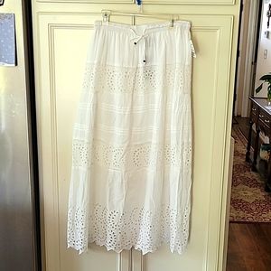 White Eyelet Maxi Skirt NWT